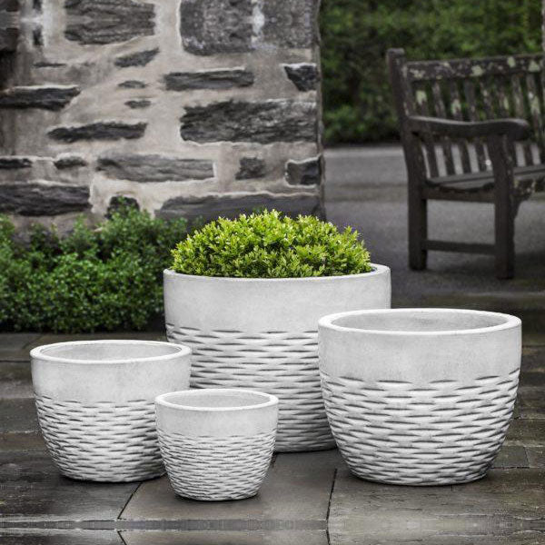 Hyphen Tall Glazed Ceramic Planters Blue