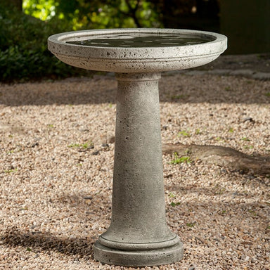 Isleboro Birdbath on gravel in the backyard