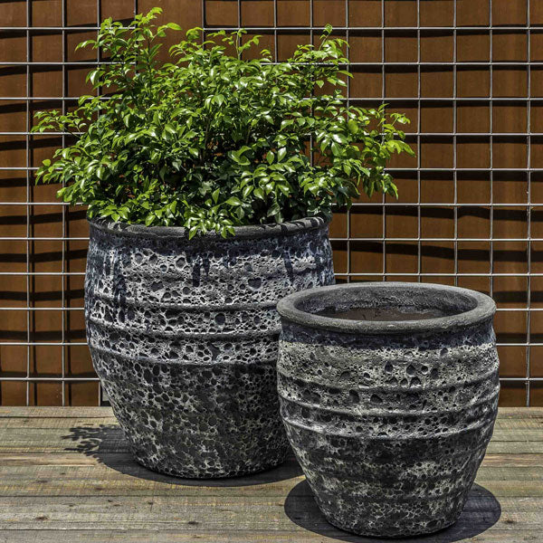 Knossos Planter Set of 2 Campania International Fossil Grey