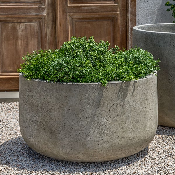 planter pots large outdoor Campania International Low Tribeca Planter, XLG Nero Nuovo