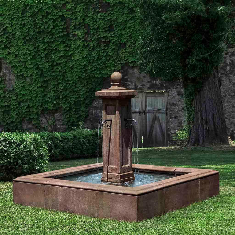 luberon estate fountain in action