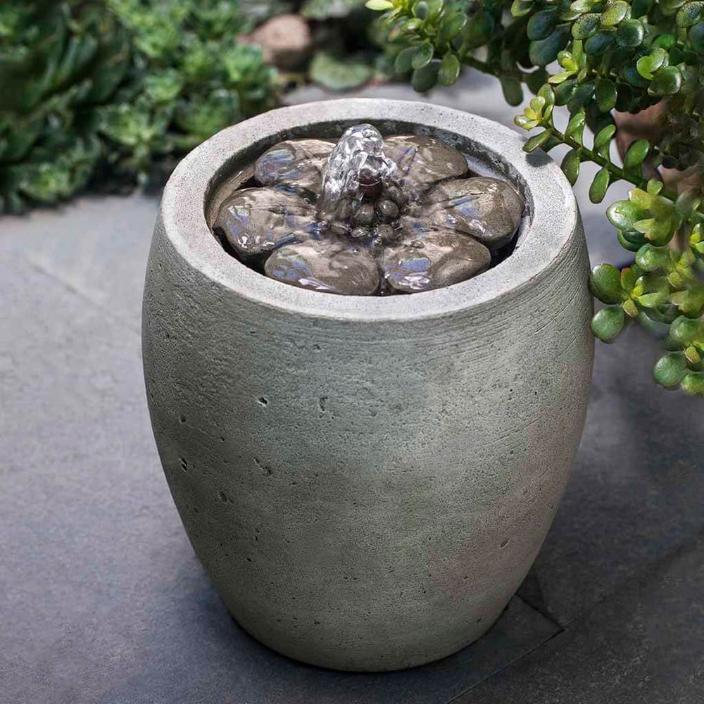 M-Series Camellia Fountain on concrete in the backyard