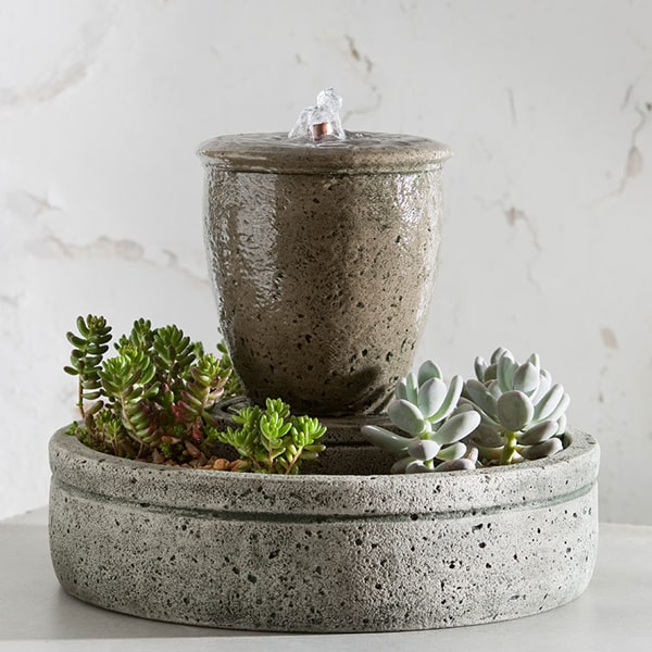 spa cactus Campania International | M-Series Rustic Spa Fountain with Planter English Lead