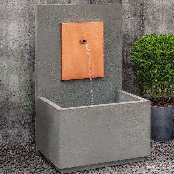 Corten steel mc2 fountain in action