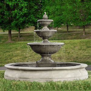 monteros fountain in basin in action