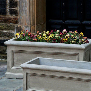 Orleans Window Box Planter, Medium filled with flowers beside and empty planter