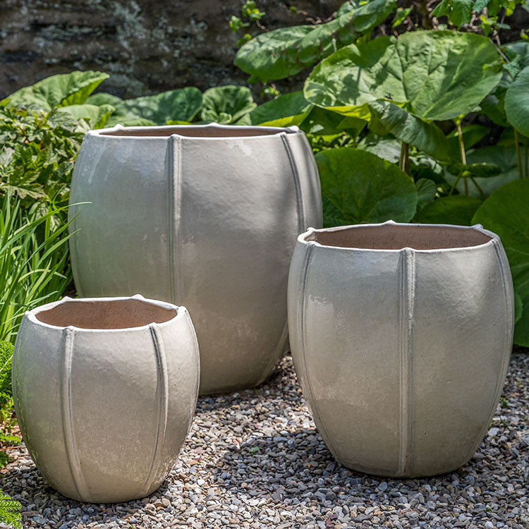 3 pot planter set Rib Vault Planter Set of 3 Campania International Cream