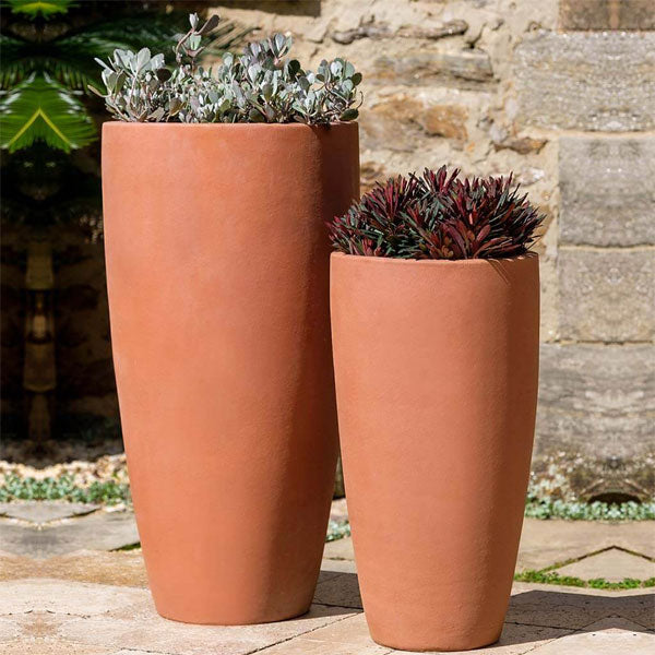 Rioja Planter - Terra Rosa - S/2 Rioja Planter - Terra Rosa - S/2 filled with plants in the backyard