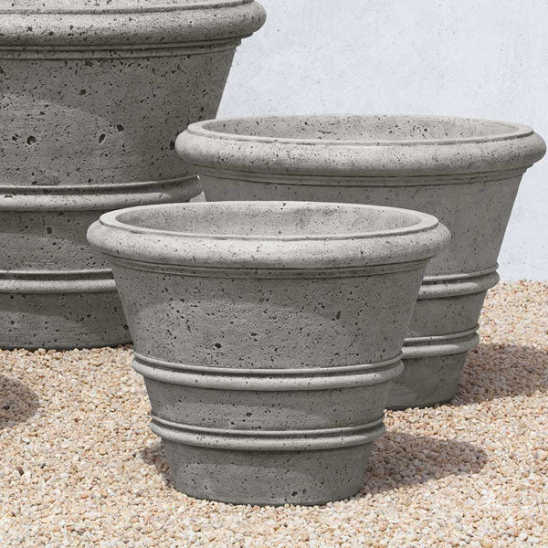 Flat Rim Planter Rustic Rolled Rim 24
