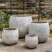 Sand Dollar Planter - Cream - S/4 on concrete near stairs