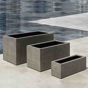 Sandal Planter 481818 - Riverstone Premium Lite - S/1 on concrete near swimming pool