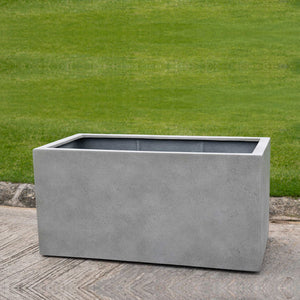 Sandal Planter 481818 - Stone Grey Lite  - S/1 on concrete in the backyard