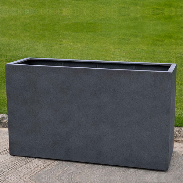 Sandal Planter 591836 - Charcoal Premium Lite - S/1 on concrete in the backyard