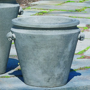Scroll Handle Medium Planter on stone in closer view