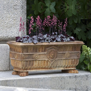 Smithsonian Eastlake Fern Box(3pc) Planter on concrete against concrete wall and plants