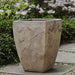 Square Brasilia Planter - Antico Terra Cotta - S/3 on concrete in the backyard