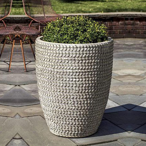 3 foot tall planter pot Sisal Weave Planter Set of 3, Tall Campania International Cream