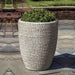 Tall Sisal Weave Planter Cream filled with plants in the backyard 