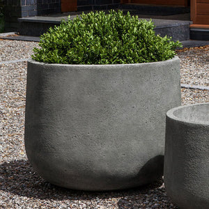 Tribeca Planter, Large on gravel filled with plants