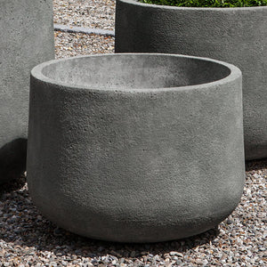 Tribeca Planter, Small on gravel beside two planters