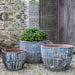 Velia Planter - Vicolo Mare Set of 3 filled with plants in the backyard 